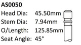 Chrysler Ega 3.3L Int Valve AS0050 - Austral | Universal Auto Spares