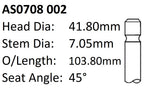 Holden C20NE C22NE 8V Int Valve AS0708 002 - Austral | Universal Auto Spares