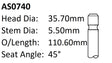 Daewoo F8CV Matiz Int Valve AS0740 - Austral | Universal Auto Spares