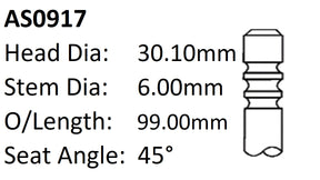 Ford Fyj Fiesta Int Valve AS0917 - Austral | Universal Auto Spares