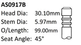 Ford Fyj Fiesta Int Valve AS0917B - Austral | Universal Auto Spares