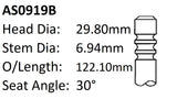 Ford Ranger P5AT Int Valve AS0919B - Austral | Universal Auto Spares