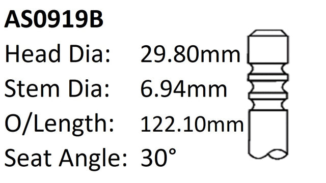 Ford Ranger P5AT Int Valve AS0919B - Austral | Universal Auto Spares