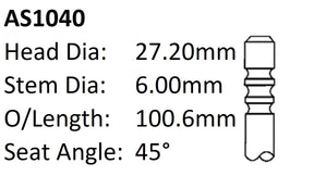 Audi Bau 2.5LTDI Int Valve AS1040 - Austral | Universal Auto Spares