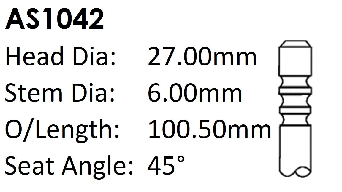 Audi Ake 2.5LTDI Int Valve AS1042 - Austral