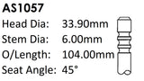 Audi Cdnc Int Valve AS1057 - Austral | Universal Auto Spares