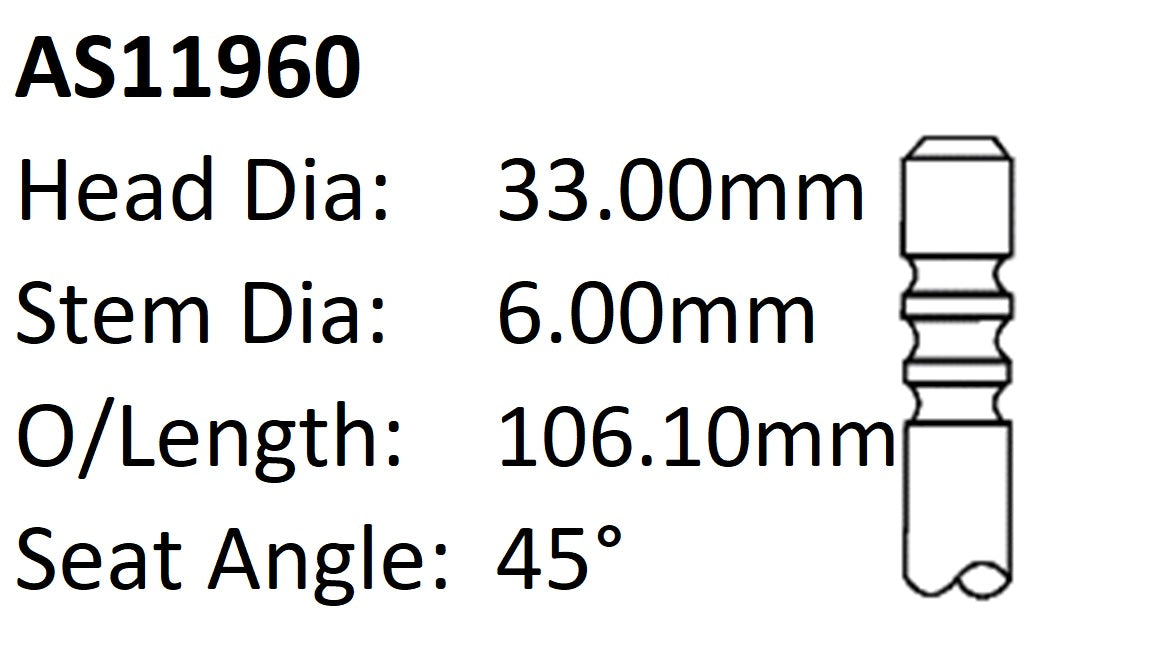 BMW M54 Int Valve AS11960 - Austral