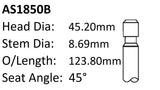 Ford 289 302W 1.781 Int Valve AS1850B - Austral | Universal Auto Spares