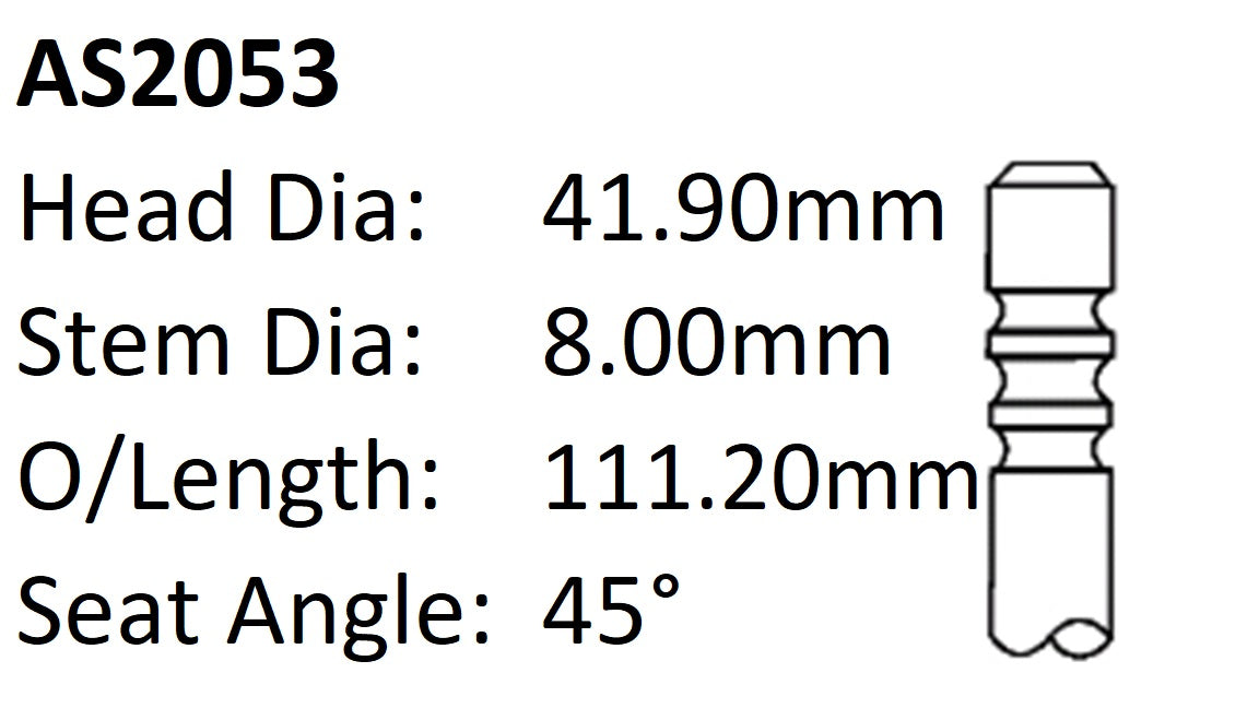 Ford 2000 1.658 Int Valve AS2053 - Austral