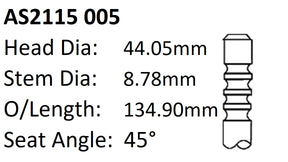 Ford 250 X Flow 1.734 Int Valve AS2115 005 - Austral | Universal Auto Spares