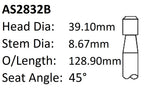 Ford 351W 1.535 Exhaust Valve AS2832B - Austral | Universal Auto Spares