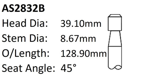 Ford 351W 1.535 Exhaust Valve AS2832B - Austral | Universal Auto Spares