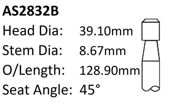 Ford 351W 1.535 Exhaust Valve AS2832B - Austral | Universal Auto Spares