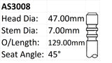 Ford AU EL Int Valve 47mm AS3008 - Austral | Universal Auto Spares