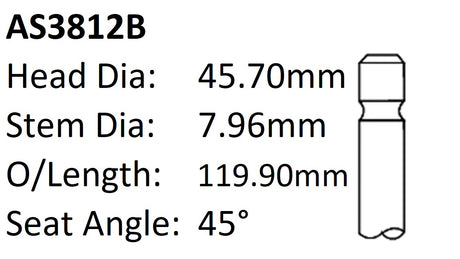 Holden VS VT V6 Int Valve AS3812B - Austral | Universal Auto Spares