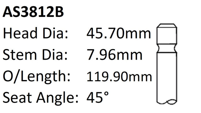 Holden VS VT V6 Int Valve AS3812B - Austral | Universal Auto Spares
