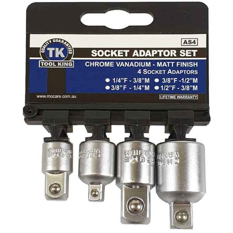 Socket Adaptor Set 4 Piece - Tool King | Universal Auto Spares