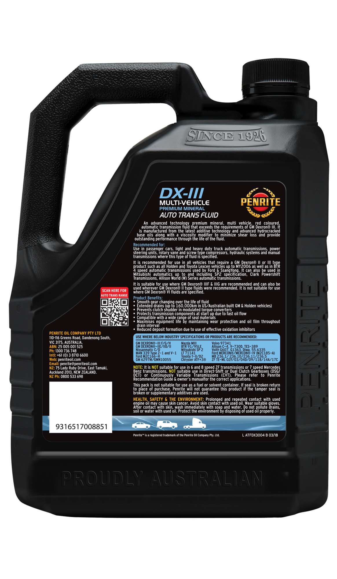 ATF DX-III (Mineral) - Penrite | Universal Auto Spares