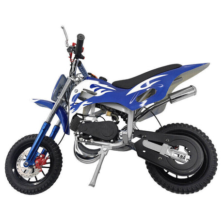 Upgrade Blue Mini Motor Kids Dirt Bike Pocket Motorcycle Monkey ATV Toys 49CC 2 Stroke With 2 Wheels - Machter