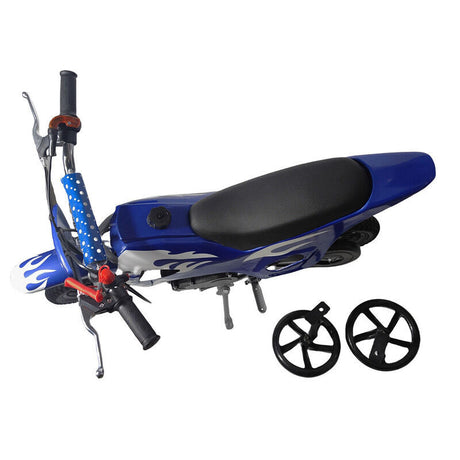 Upgrade Blue Mini Motor Kids Dirt Bike Pocket Motorcycle Monkey ATV Toys 49CC 2 Stroke With 2 Wheels - Machter