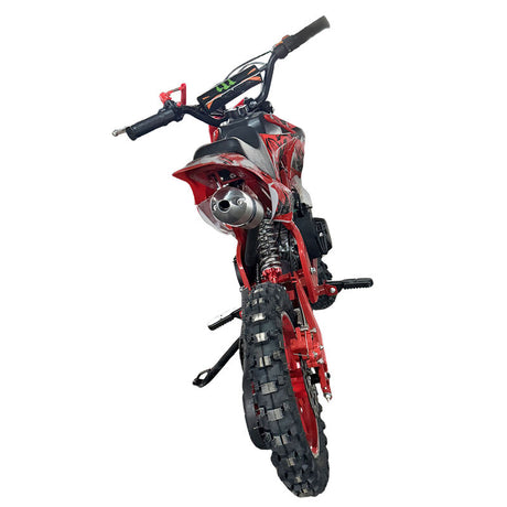 Red Mini Motor Dirt Bike Kids Pocket 2 Stroke Motorbike ATV Twin Exhaust Tip Toys 49cc 2025 - Machter