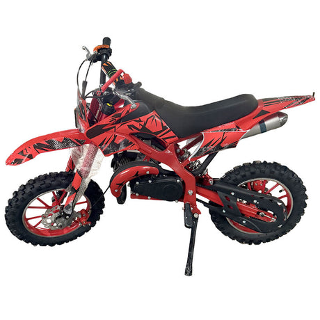 Red Mini Motor Dirt Bike Kids Pocket 2 Stroke Motorbike ATV Twin Exhaust Tip Toys 49cc 2025 - Machter