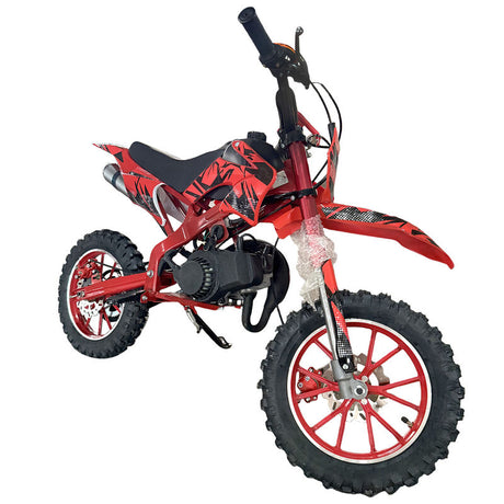 Red Mini Motor Dirt Bike Kids Pocket 2 Stroke Motorbike ATV Twin Exhaust Tip Toys 49cc 2025 - Machter
