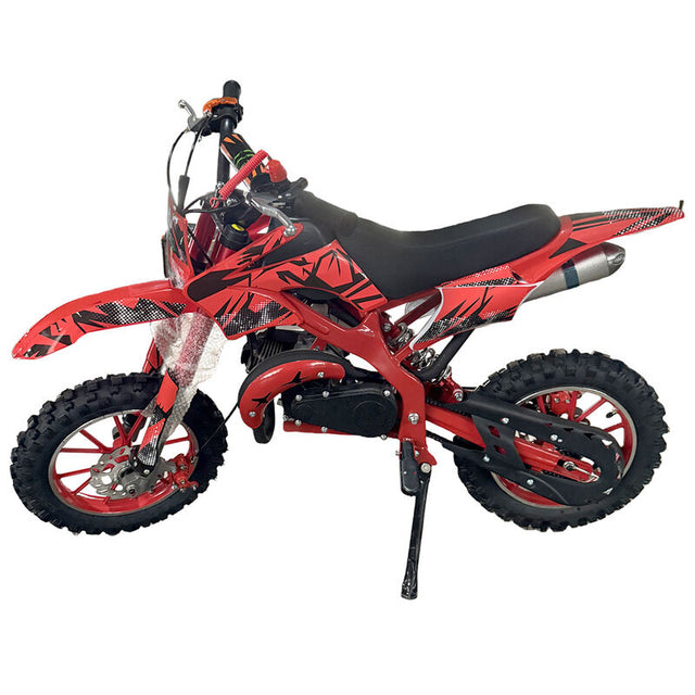 Red Mini Motor Dirt Bike Kids Pocket 2 Stroke Motorbike ATV Twin Exhaust Tip Toys 49cc 2025 ATV-008 - Machter
