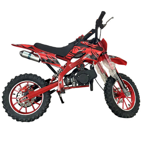 Red Mini Motor Dirt Bike Kids Pocket 2 Stroke Motorbike ATV Twin Exhaust Tip Toys 49cc 2025 - Machter