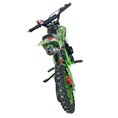 Green Mini Motor Dirt Bike Kids Pocket 2 Stroke Motorbike ATV Twin Exhaust Tip Toys 49cc 2025 ATV-009 - Machter