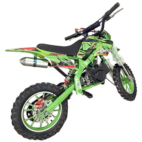 Green Mini Motor Dirt Bike Kids Pocket 2 Stroke Motorbike ATV Twin Exhaust Tip Toys 49cc 2025 ATV-009 - Machter
