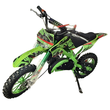 Green Mini Motor Dirt Bike Kids Pocket 2 Stroke Motorbike ATV Twin Exhaust Tip Toys 49cc 2025 ATV-009 - Machter