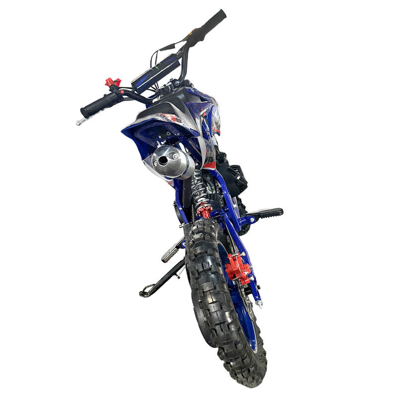 Blue Mini Motor Dirt Bike Kids Pocket 2 Stroke Motorbike ATV Twin Exhaust Tip Toys 49cc 2025 ATV-012 - Machter