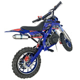 Blue Mini Motor Dirt Bike Kids Pocket 2 Stroke Motorbike ATV Twin Exhaust Tip Toys 49cc 2025 ATV-012 - Machter