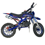 Blue Mini Motor Dirt Bike Kids Pocket 2 Stroke Motorbike ATV Twin Exhaust Tip Toys 49cc 2025 ATV-012 - Machter