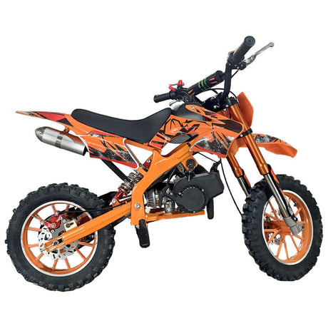 Orange Mini Motor Dirt Bike Kids Pocket 2 Stroke Motorbike ATV Twin Exhaust Tip Toys 49cc 2025 ATV-013 - Machter