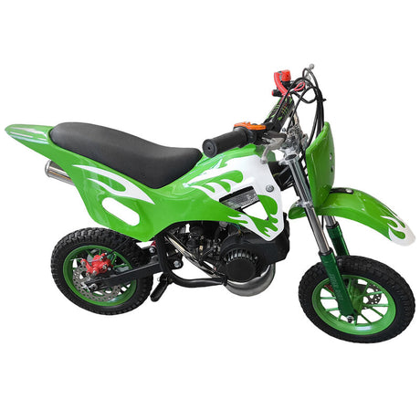 Green Mini Motor Dirt Bike Kids Pocket 2 Stroke Motorbike ATV Twin Exhaust Tip Toys 49cc With 2 Wheels ATV-014-ATV-007 - Machter