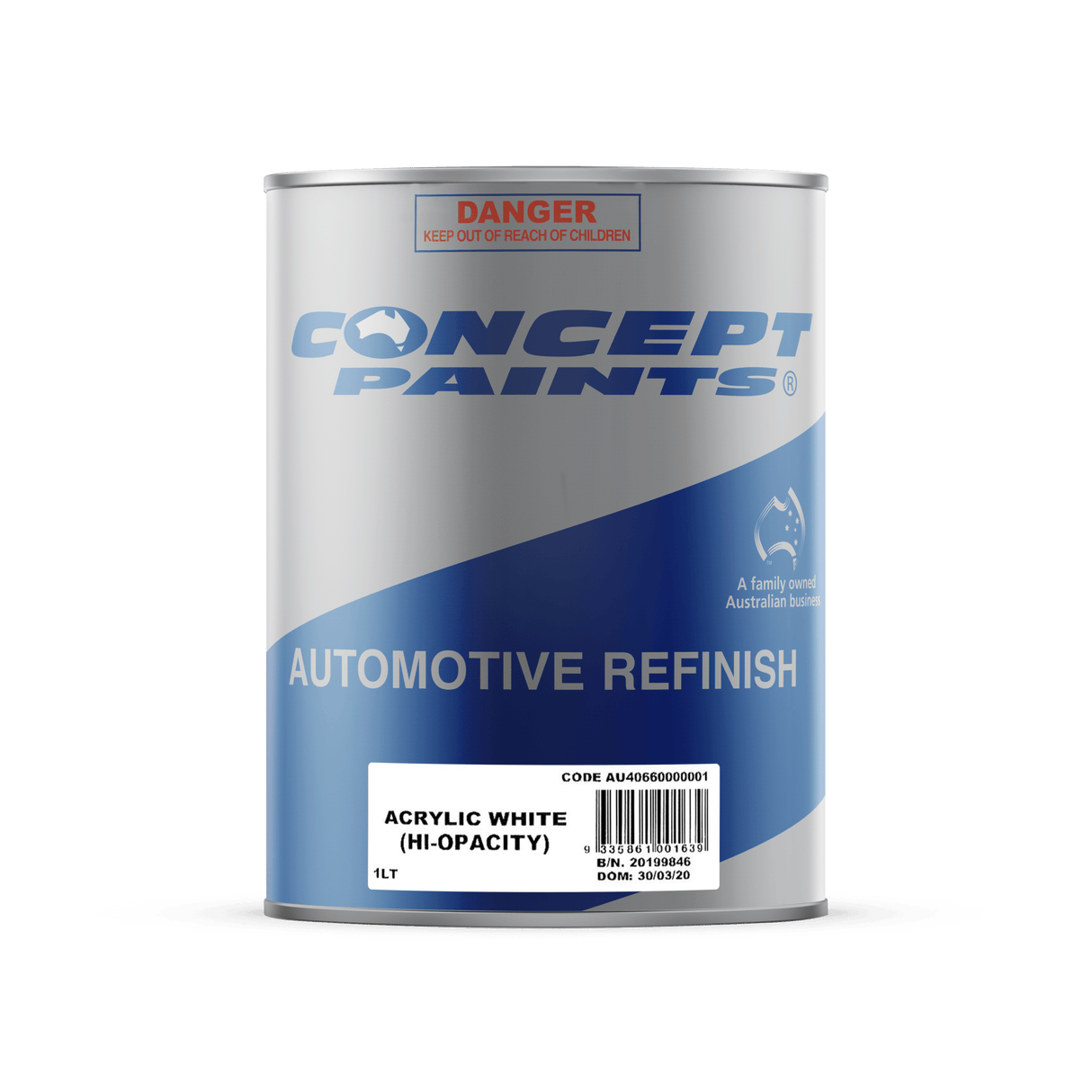 Automotive Refinish Acrylic White (Hi-Opacity) 4L - Concept Paints | Universal Auto Spares