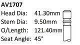 Chrysler 225 Int Valve AV1707 - Austral | Universal Auto Spares