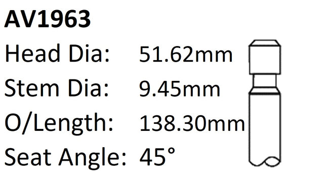Ford 390 Int Valve AV1963 - Austral | Universal Auto Spares