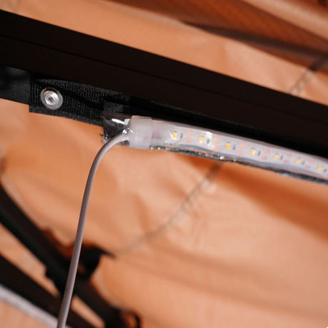 270 Degree Free-Standing Awning & "L" Bracket 600D Double-Ripstop With LED Light Right Side - Machter