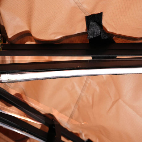 270 Degree Free-Standing Awning & "L" Bracket 600D Double-Ripstop With LED Light Right Side - Machter