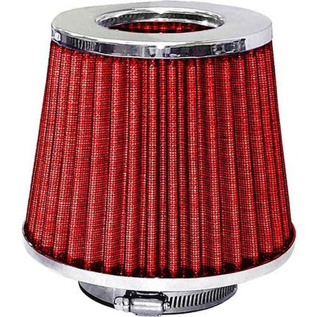 Air Filter Pod Style Chrome Top/Red Filter - JetCo | Universal Auto Spares