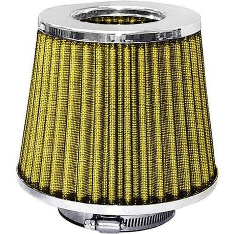 Air Filter Pod Style Chrome Top/Yellow Filter - JetCo | Universal Auto Spares