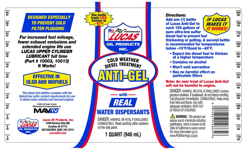 Anti-Gel Cold Weather Diesel Treatment 1 Quart - Lucas Oil | Universal Auto Spares