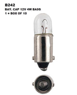 Bay. Cap 12V 4W BA9S 1 = Box OF 10 B242 - eXelite | Universal Auto Spares