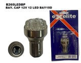 Bay. Cap 12V 12 Led BAY15D (2PC Blister Pack) B265LEDBP - eXelite | Universal Auto Spares