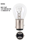Bay. Cap 12V 20W BA15S 1 = Box OF 10 B268A - eXelite | Universal Auto Spares