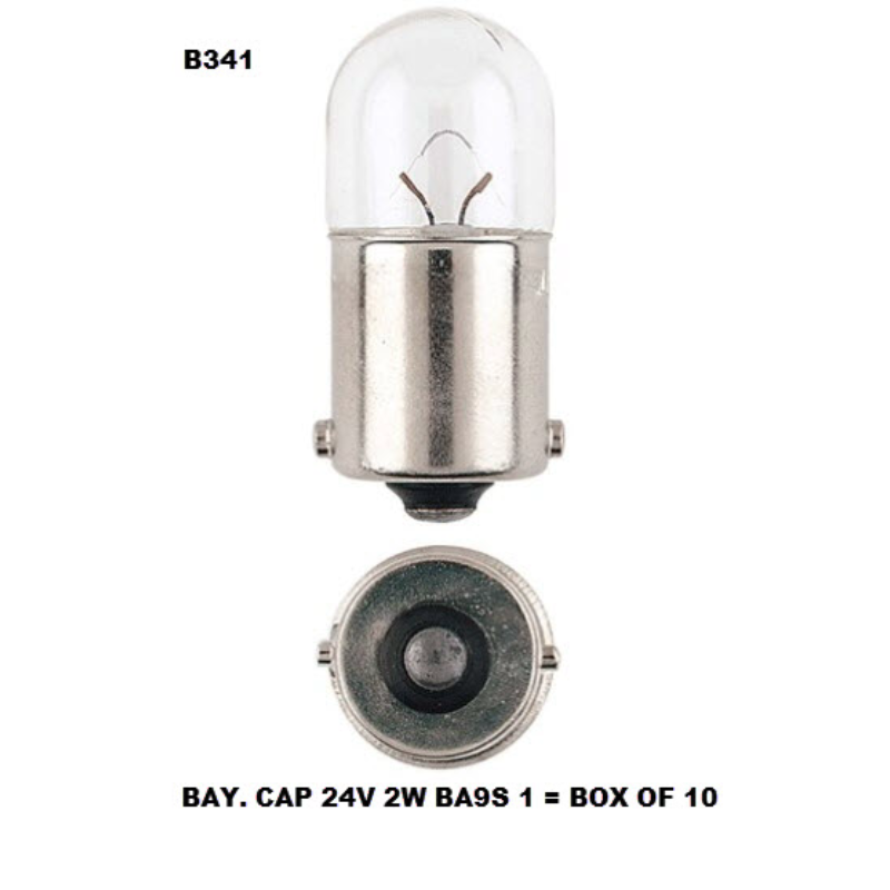 Bay Cap 24V 2W BA9S 1 = Box of 10 B341 - Exelite