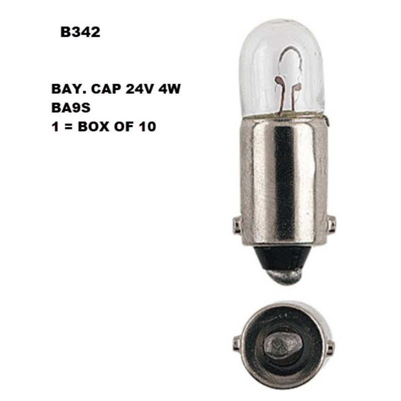 Bay Cap 24V 4W BA9S 1 = Box of 10 B342 - Exelite